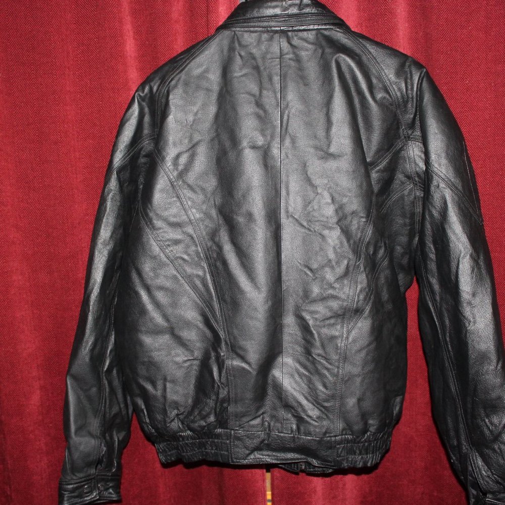 Phase Two Leather Bomber Jacket Large - image 2